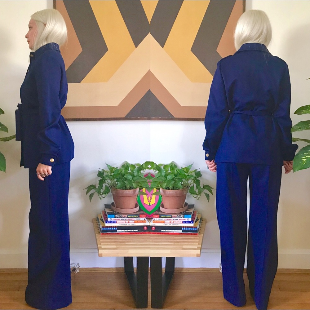 Vintage 70s coordinating pat suit 3 piece set M/L - Picture 4 of 8